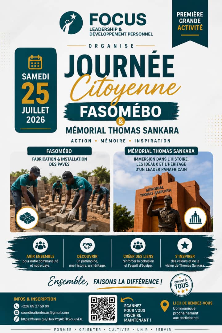 Affiche de la Journée Citoyenne Fasomébo & Mémorial Thomas Sankara